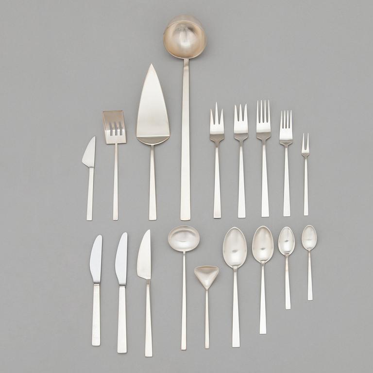 Bertel Gardberg, a 157-piece set of "Birgitta" sterling silver cutlery,  Kultateollisuus, Turku, Finland 1991-2001.