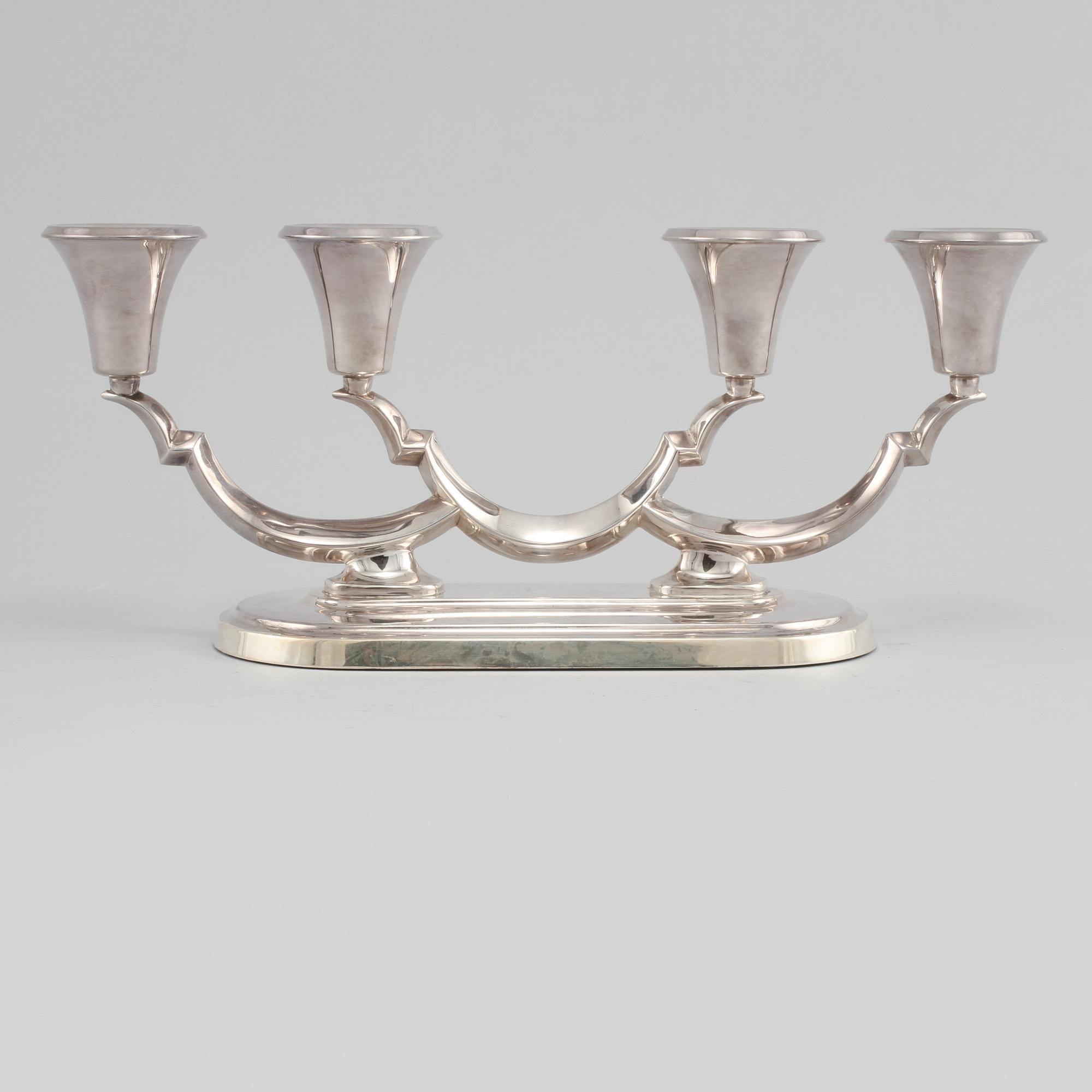 KANDELABER, silver, David Andersen, 1900-talets andra hälft.