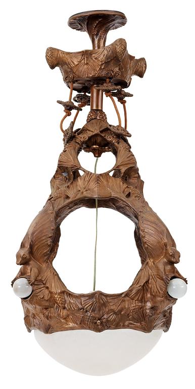 ALICE NORDIN, tillskriven, takarmatur, Böhlmarks lampfabrik, Stockholm 1910-20-tal.