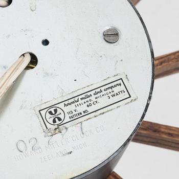 George Nelson, a 1960's spoke wall clock, model 2227, for Howard Miller. USA.