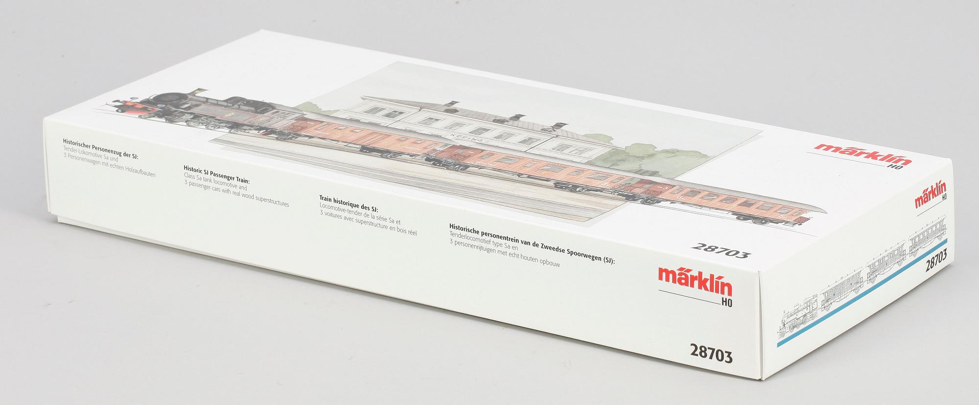 TÅGSATS, 4 delar, Märklin H0 28703, 1900-talets andra hälft.