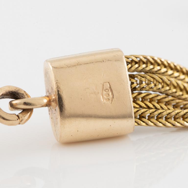 Collier, 14K guld med karneol.