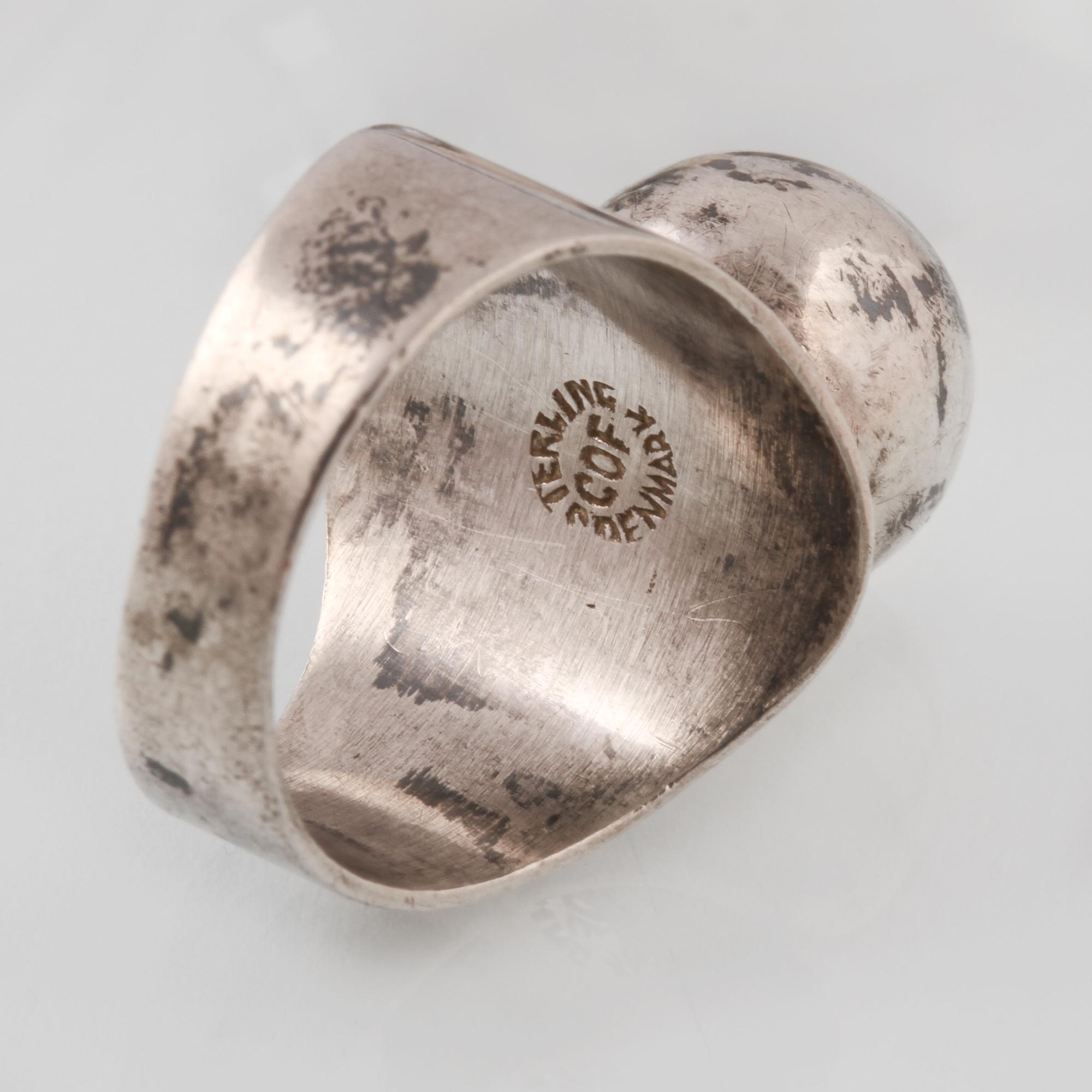 RINGAR, 3 st, silver, delvis danska stämplar. Vikt 19,0 gram.