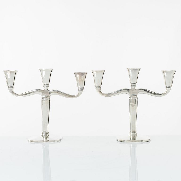 Candelsticks, a pair, silver, first half/mid 20th Century.