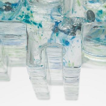 Helena Tynell, glasskulptur, "Skog", signerad Helena Tynell Riihimäen Lasi Oy.