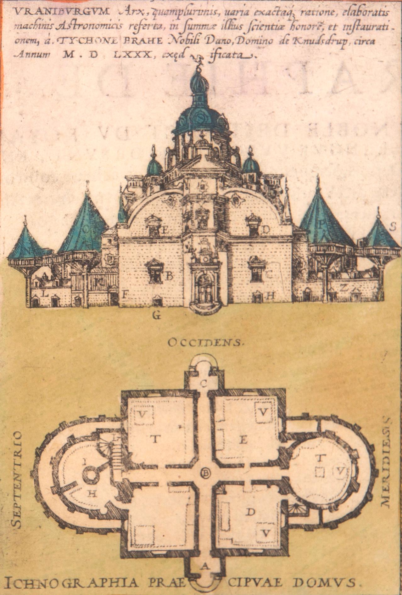 Georg Braun & Frans Hogenberg, karta över Ven / Hven, handkolorerat kopparstick, Köln ca 1586.