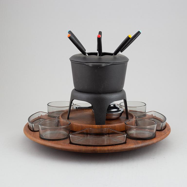 A fondue set by Jens Quistgaard, Digsmed, Denmark, 1960's.