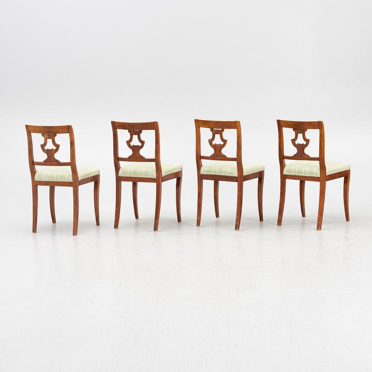 Stolar, 4 st, empire, 1800-talets första hälft.