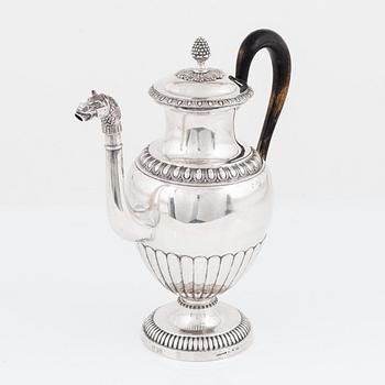 Johan Petter Grönvall, kaffekanna, silver, Stockholm, 1831. Empire.