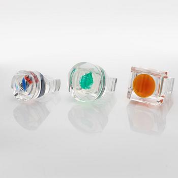 Siv Lagerström, three acrylic plastic rings, 1970s.