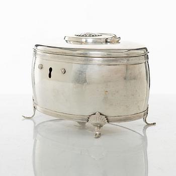 A Swedish silver sugar box, mark of Petter Adolf Sjöberg, Stockholm 1818.
