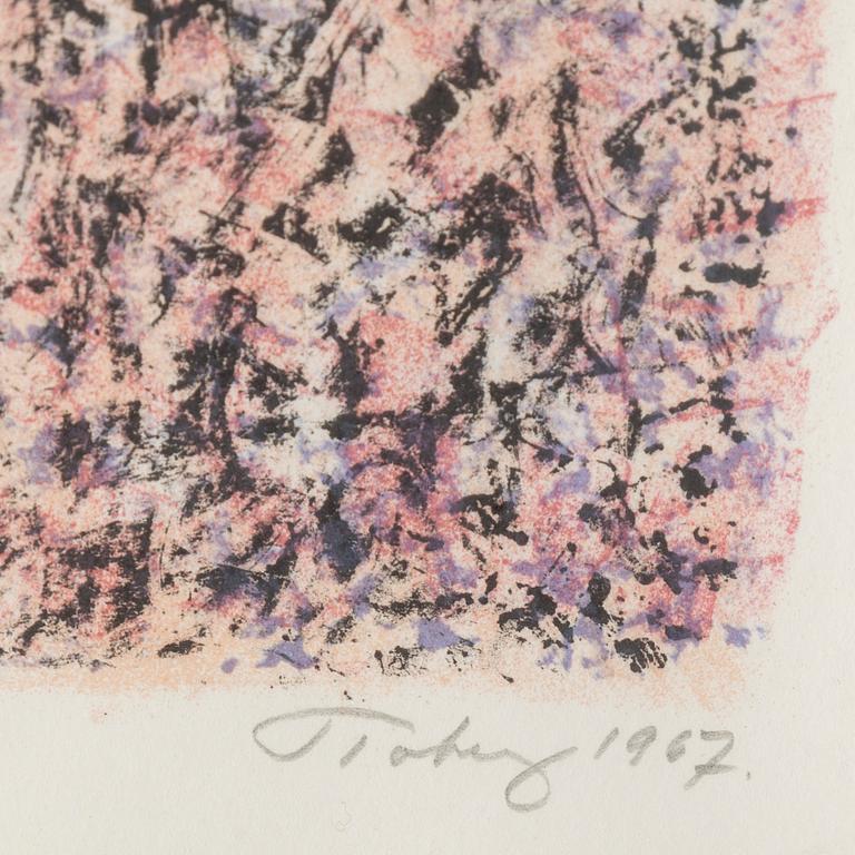 MARK TOBEY, a lithograph inn colors, signed in pencil and numbered 21/150.