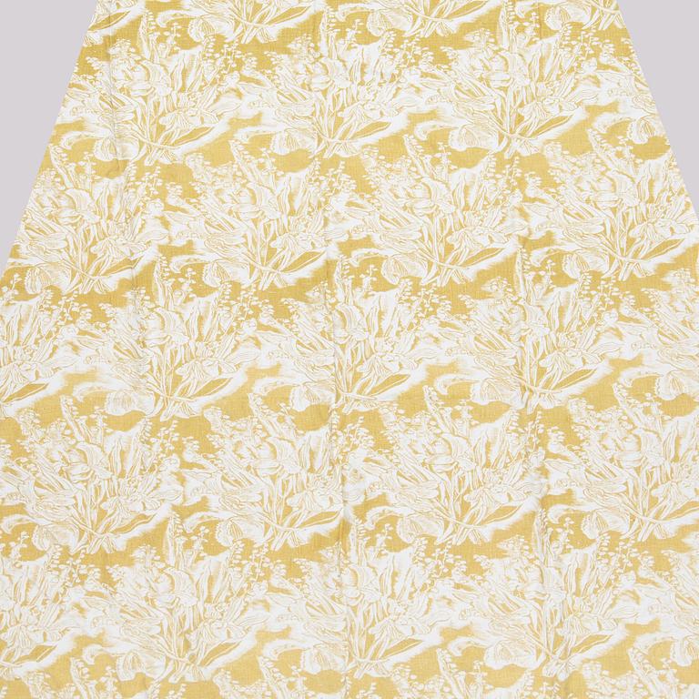 Tyra Lundgren, a linen 'Liljekonvaljebukett' curtain from NK:s Textilkammare.