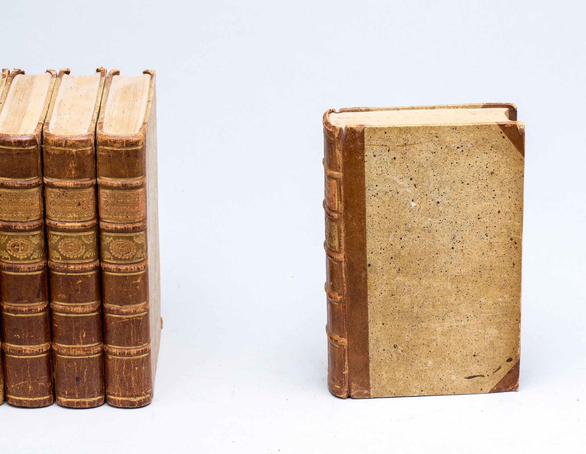BÖCKER, 7 vol, "Dr Johan Christian Schönhenders Höimesse praekener, Köpenhamn 1771-81.