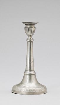 LJUSSTAKE, tenn, Sven Berglund, Malmö, 1858.