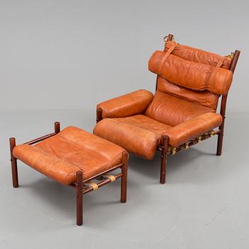 A 1960/70's 'Inca' easy chair and a foot stool by Arne Norell.