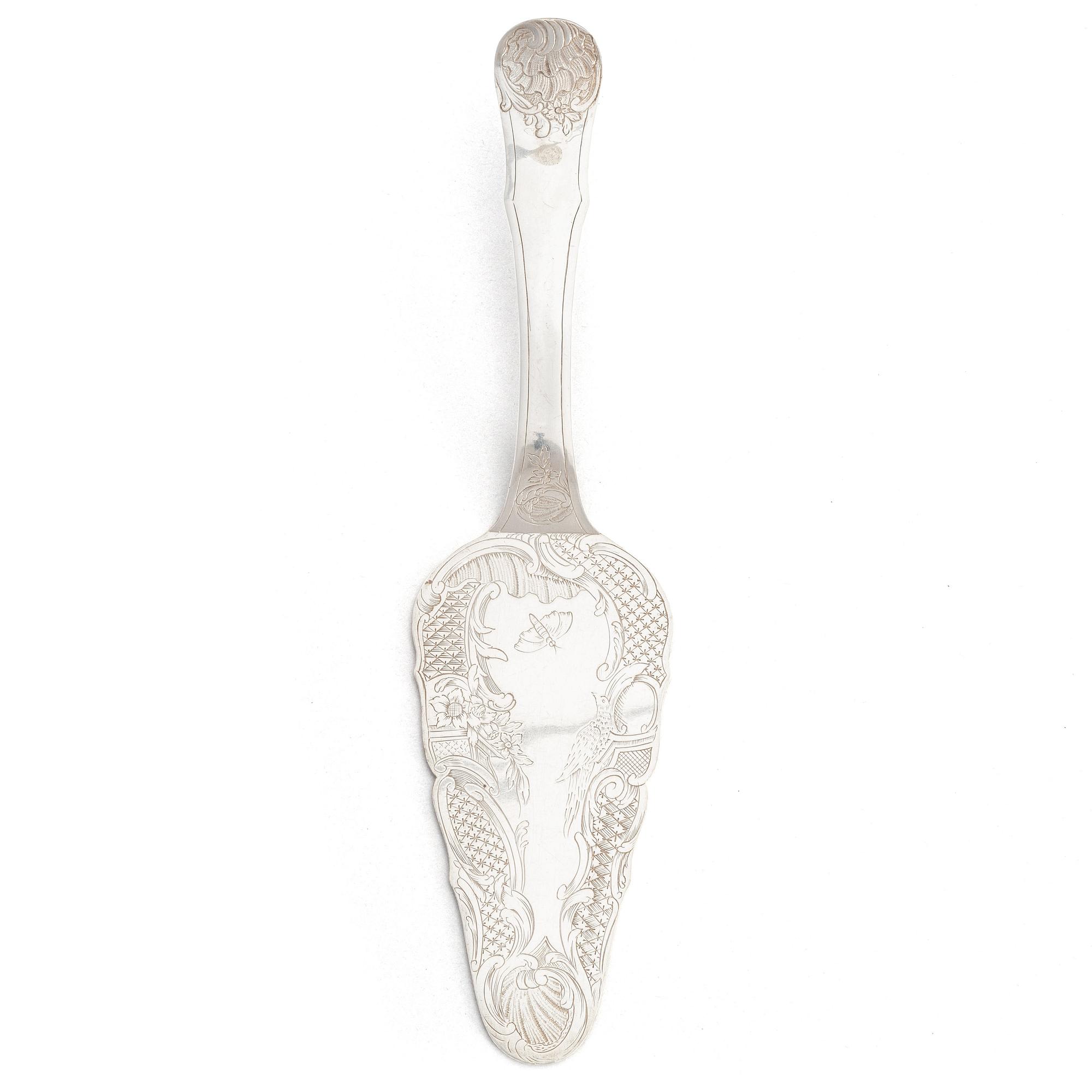 Sven Örn, tårtspade, silver, Stockholm 1761. Rokoko.