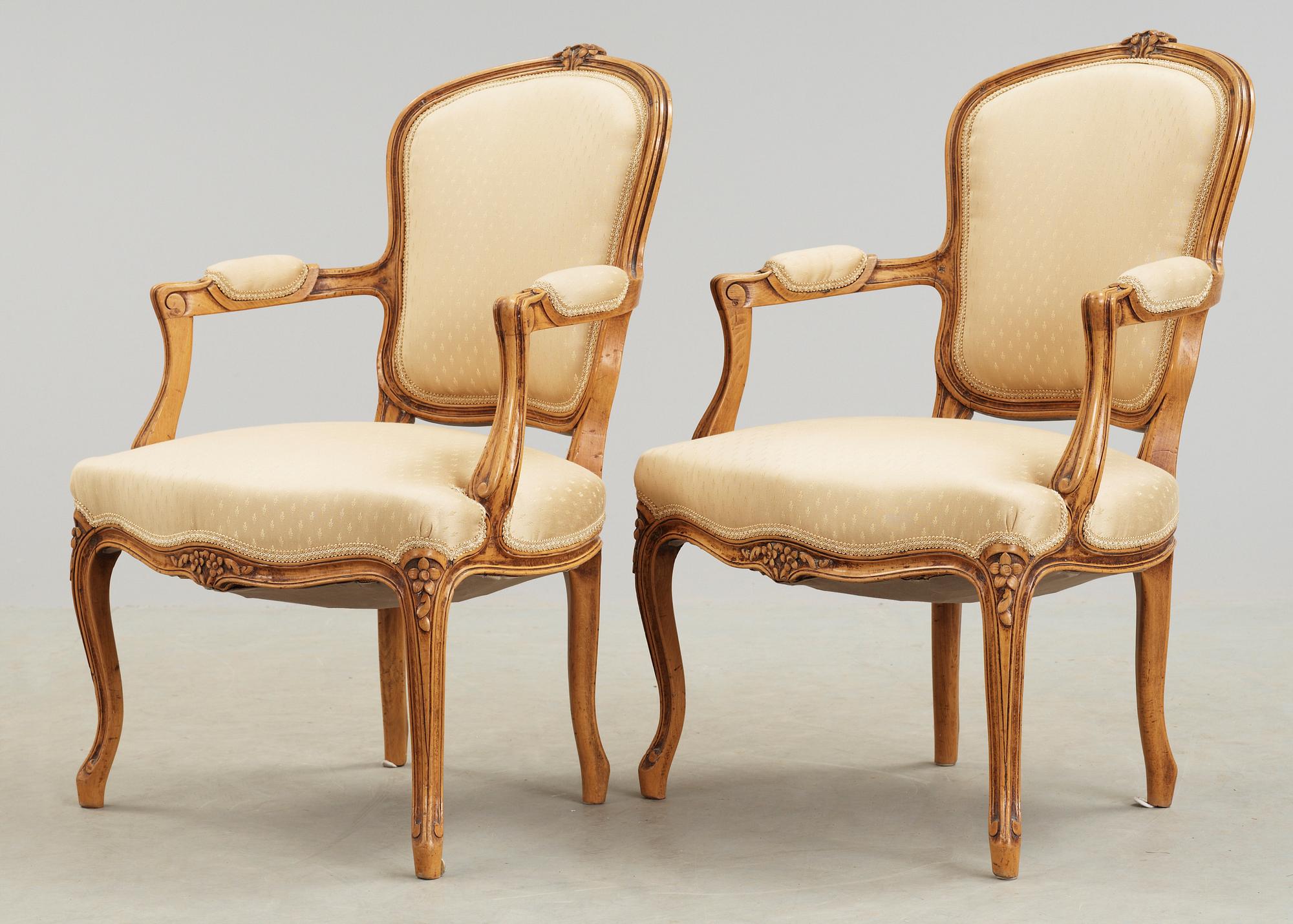 SOFFGRUPP, 3 delar, rokokostil, 1800-tal.