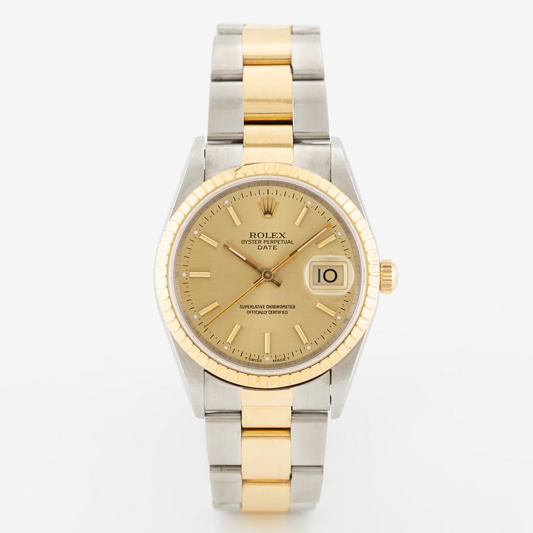 Rolex, Date, armbandsur, 34 mm.