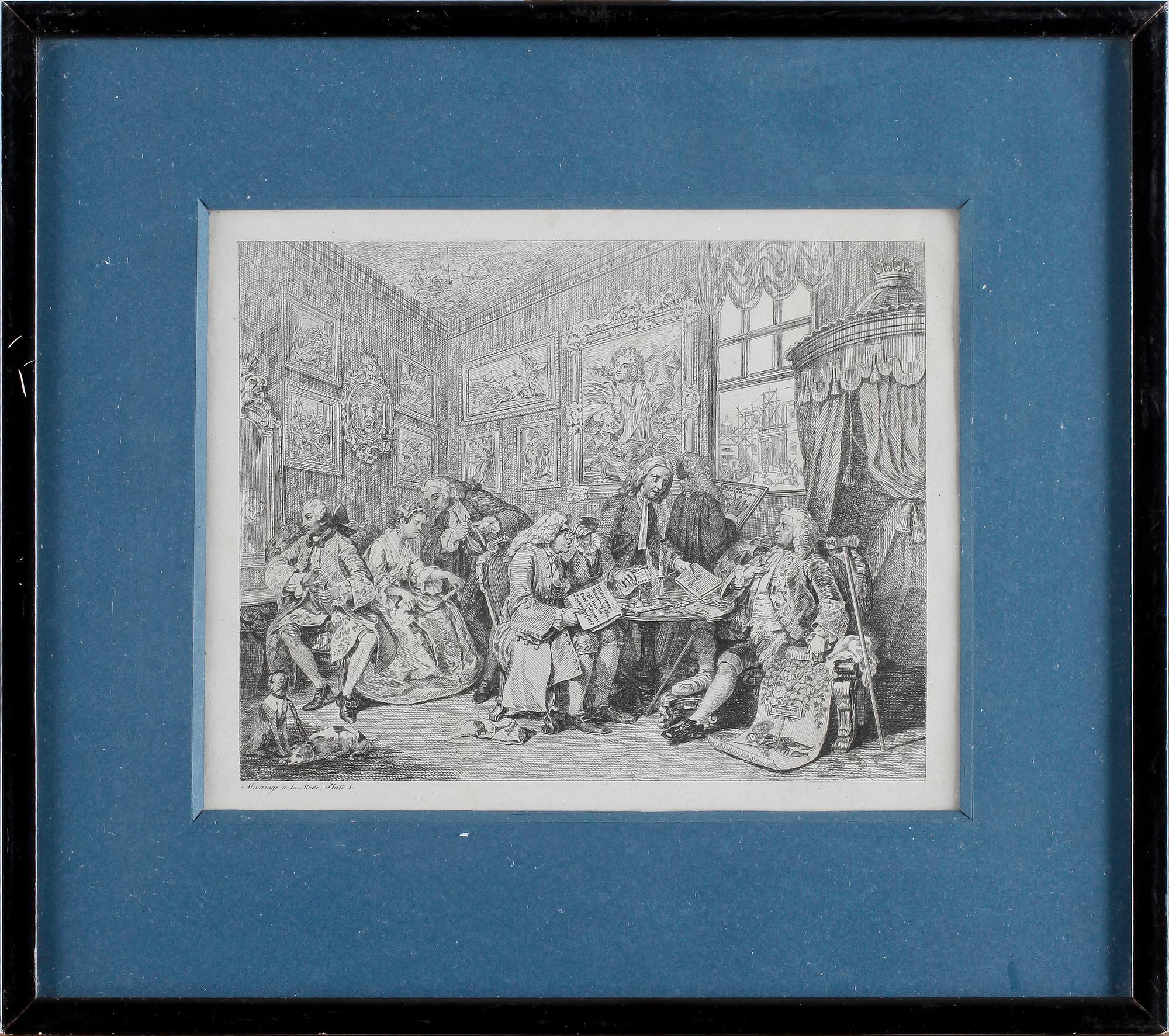 WILLIAM HOGARTH, efter, kopparstick 4 st, 1800-tal.