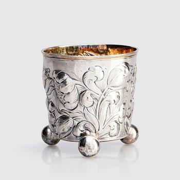 178. Petter Britt, bägare, silver, Kalmar (verksam 1701-1758 (1779)). Barock.