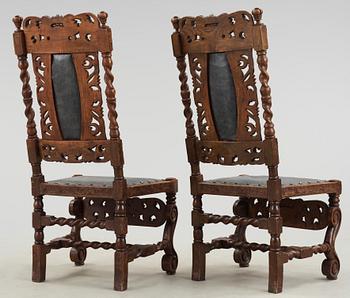 STOLAR, 2 st, barockstil, 1800/1900-tal.