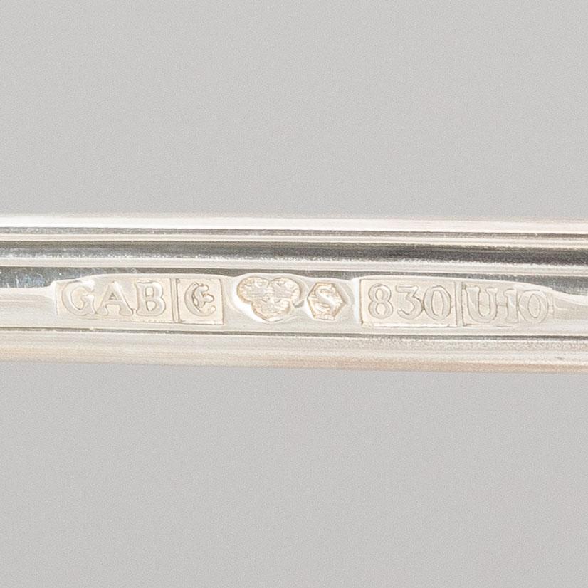 Kaffeskedar, 12 st, samt tårtspade, silver, modell "Olga", GAB, Eskilstuna, 1994-2006.