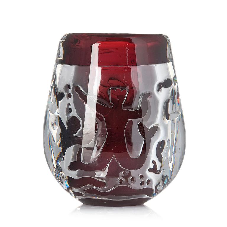 Edvin Öhrström, an ariel glass vase, Orrefors, Sweden, 1939, no. 90.