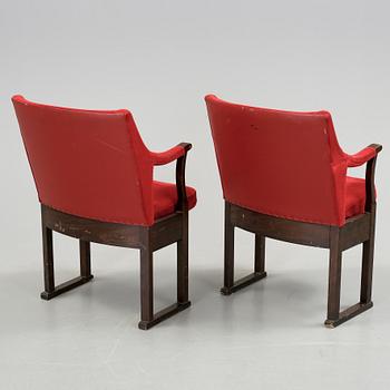 TEATERFÅTÖLJER, ett par. 1900-talets mitt.