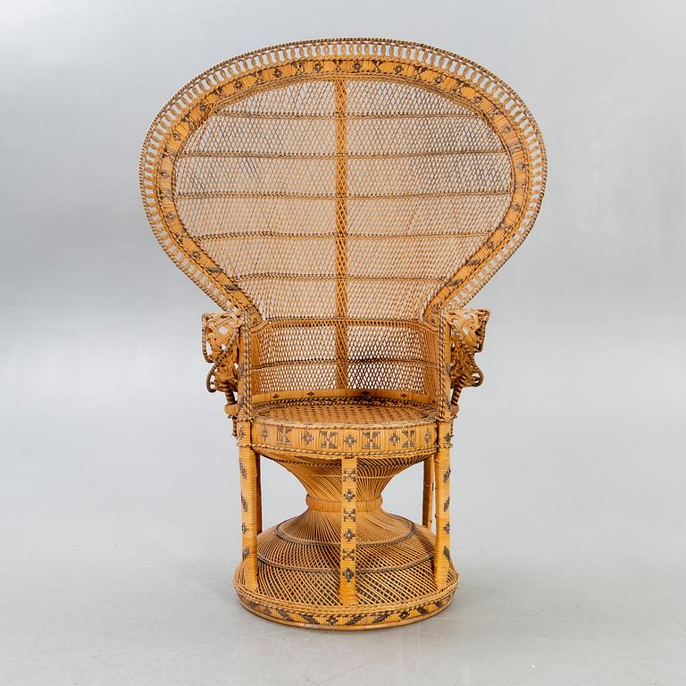 A mid 1900s wicker chair.