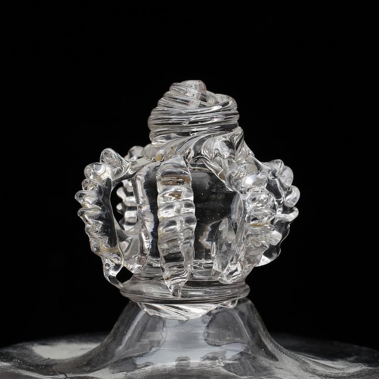 SOCKERSKÅL MED LOCK, glas, Sverige 1700-tal.