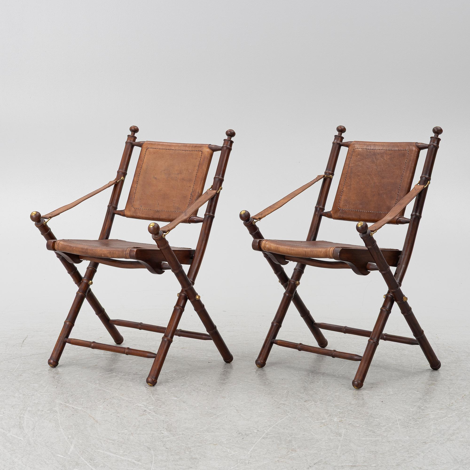 Safari chairs, a pair, 'Bolsena', Eichholtz, contemporary.