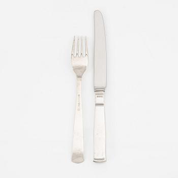 A Swedish 20th century set of 52 pcs of silver cutlery "Rosenholm" mark of J Ängman/GAB Stockholm 1960s ,