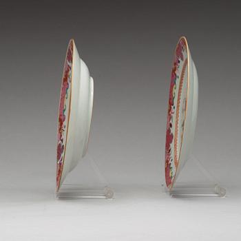 A set of seventeen famille rose plates, Qing dynasty, Qianlong (1736-1795).