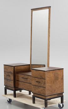 BYRÅ MED SPEGEL, art deco, 1900-talets andra kvartal.