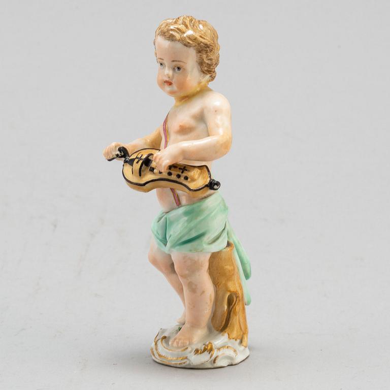 A Meissen porcelain figure of a boy, 18th century.