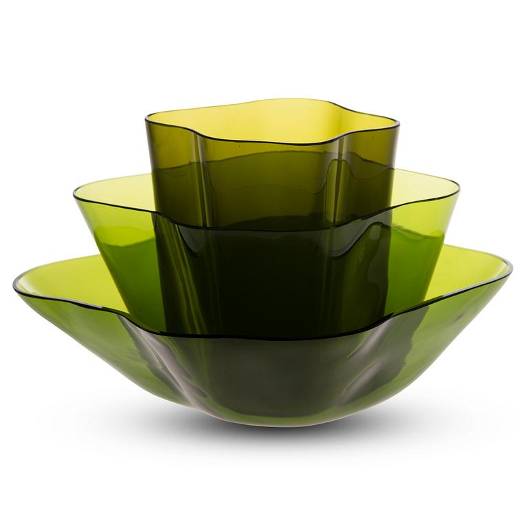 Alvar Aalto, GLASSKULPTUR, "Aalto blomman", Iittala 1950-tal.