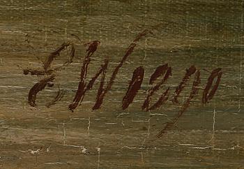 ERNFRIED WAHLQVIST, olja på duk, "Långholmen". Signerad och daterad 1890.