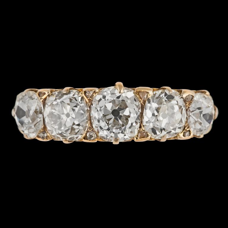 RING, antikslipade diamanter, tot. 3.50 ct.