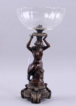 BORDSUPPSATS, metall och glas, 1900/2000-tal.