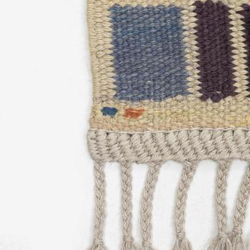 Barbro Nilsson, a runner, 'Salerno blå', flat weave, c. 419 x 122 cm, signed AB MMF.