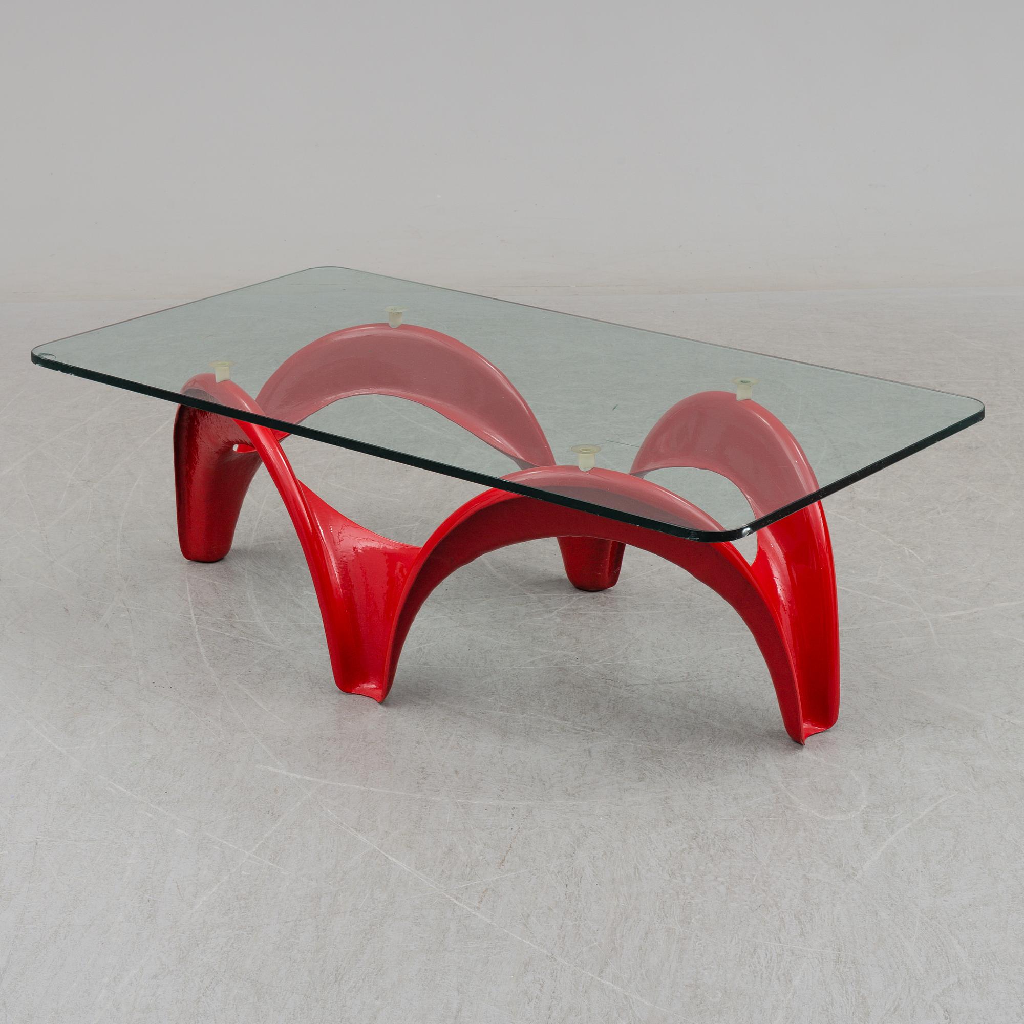 AAGE EGERIIS, a sofa table and three lounge chairs, France & son, Denmark.