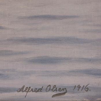 ALFRED OLSEN, olja på duk, sign o dat - 1916.