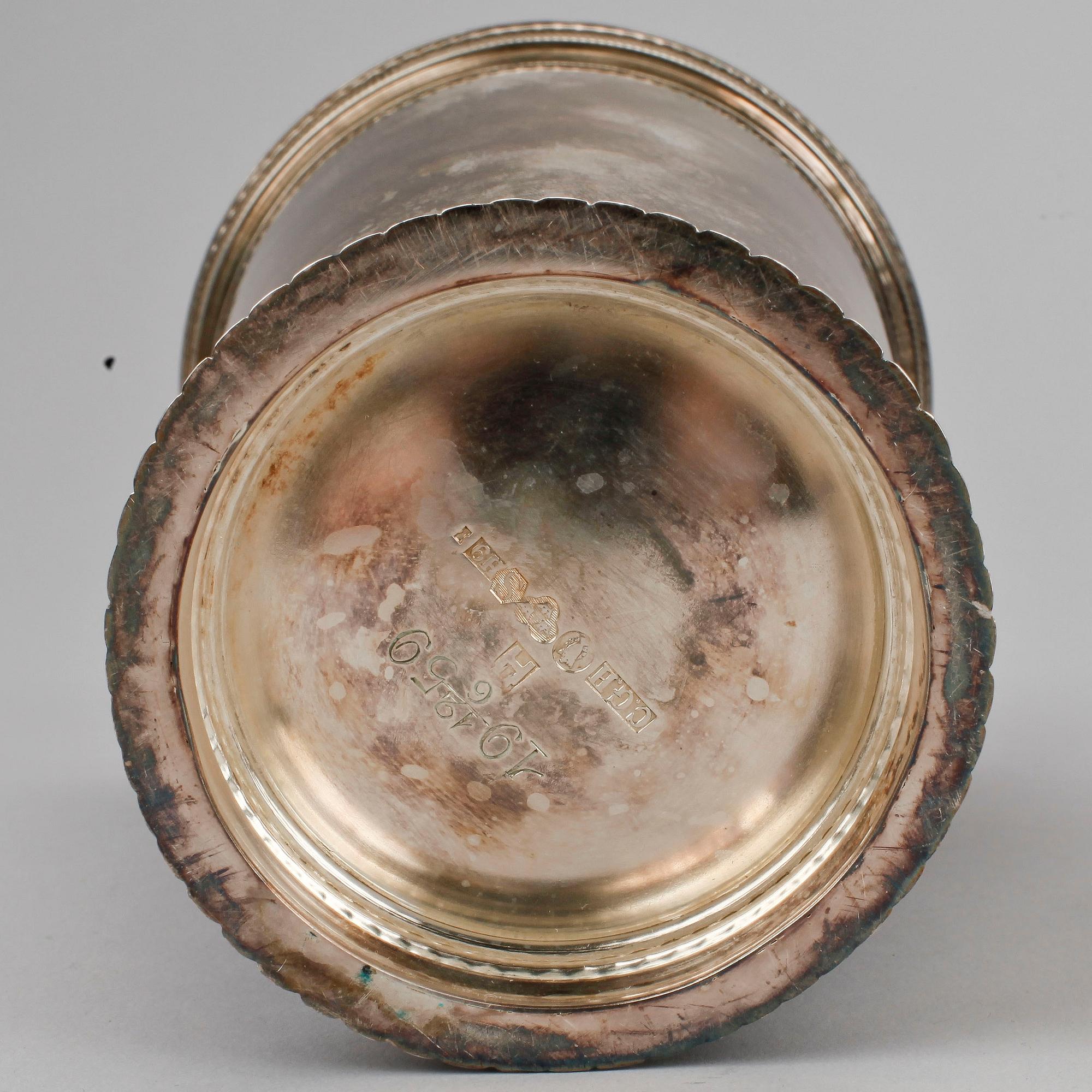 BÄGARE, 4st, silver, bl.a. CG hallberg, 1958, total vikt ca 500 g.