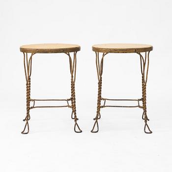 Trädgårdspallar, åtta stycken, tidigt 1900-tal.