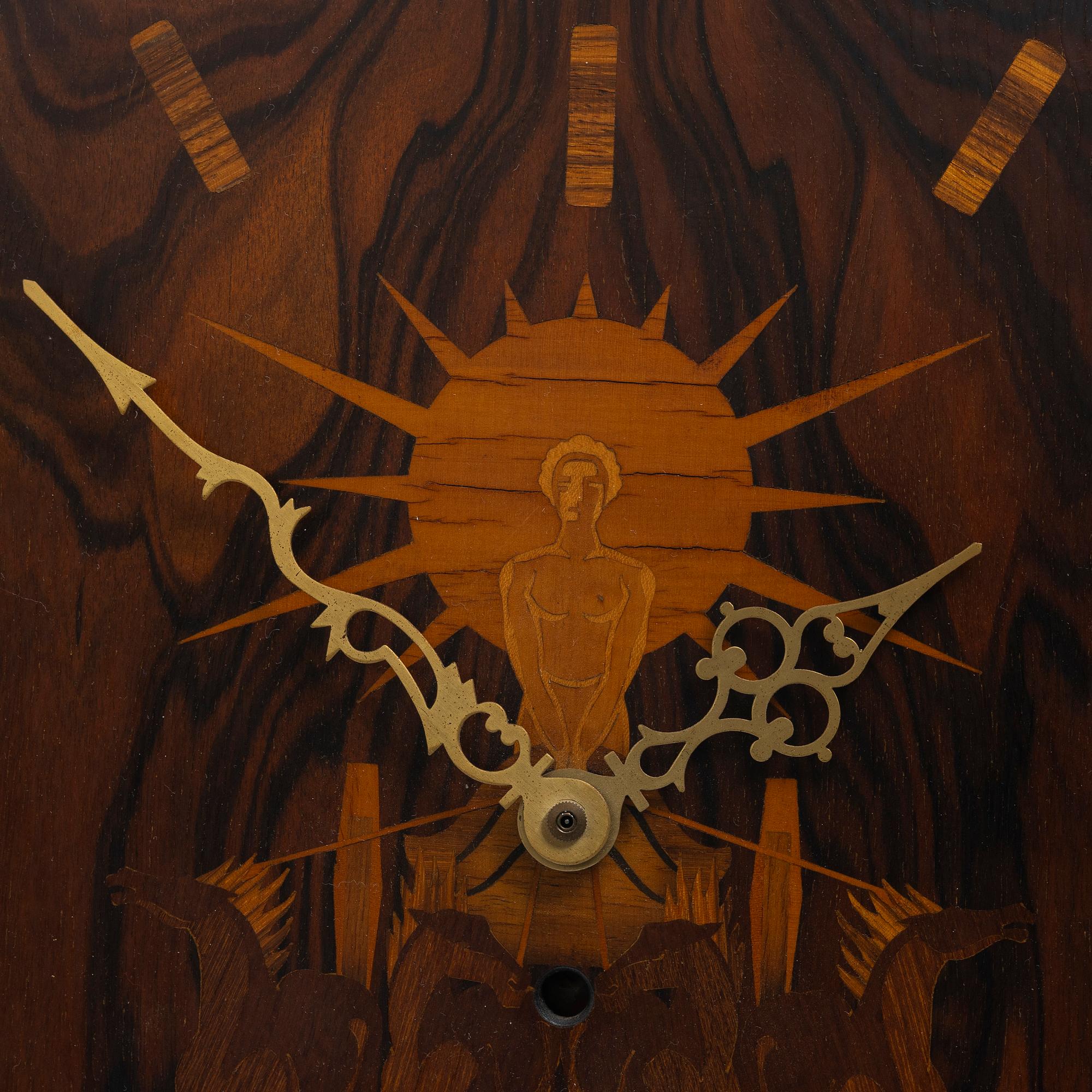 Mjölby Intarsia, a wall clock, 1930s.