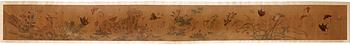 A fine handscroll with butterflies and insects, in the style of Qian Xuan (1235-1305), Qing dynasty, 19th century.