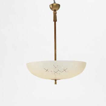 Taklampa, Swedish Modern, Orrefors, 1940-tal.