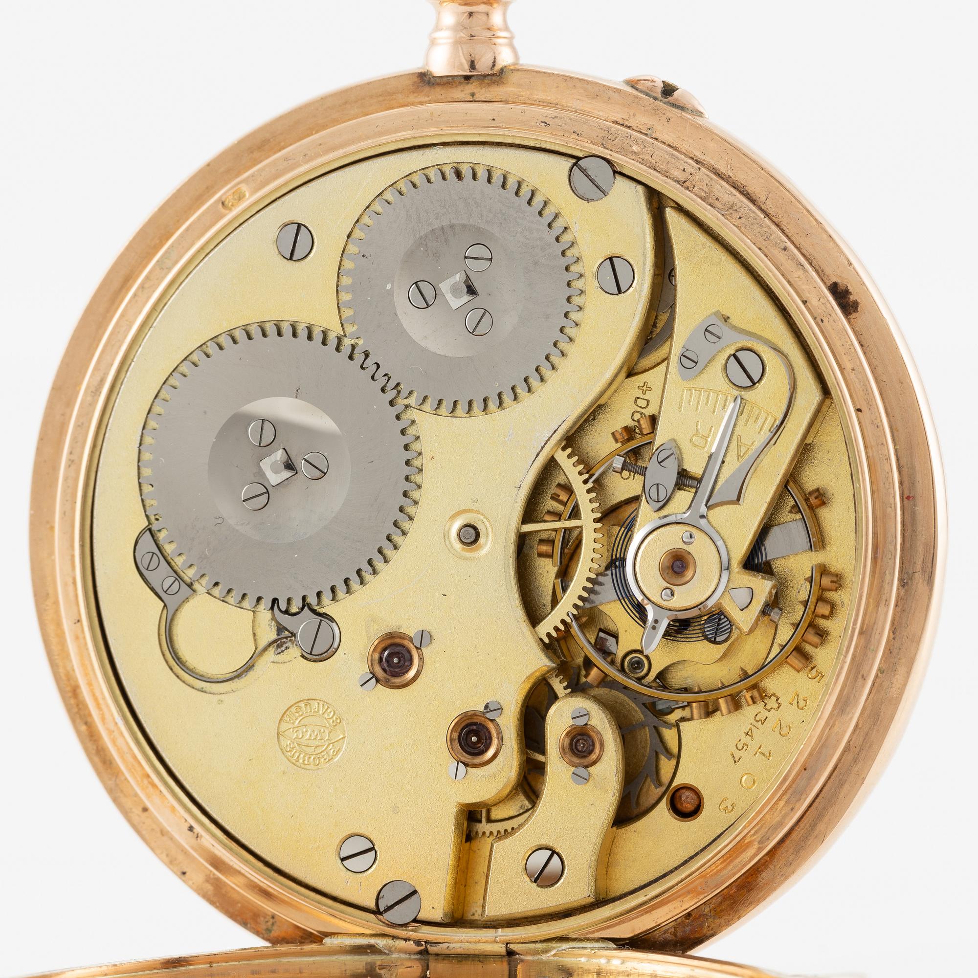 IWC, pocket watch, hunter, 49.5 mm.