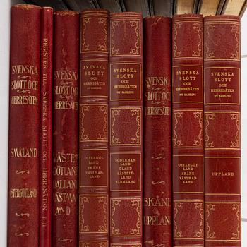 "Svenska slott och herresäten vid 1900-talets början", 18 volymer, olika förslag och tryckår.